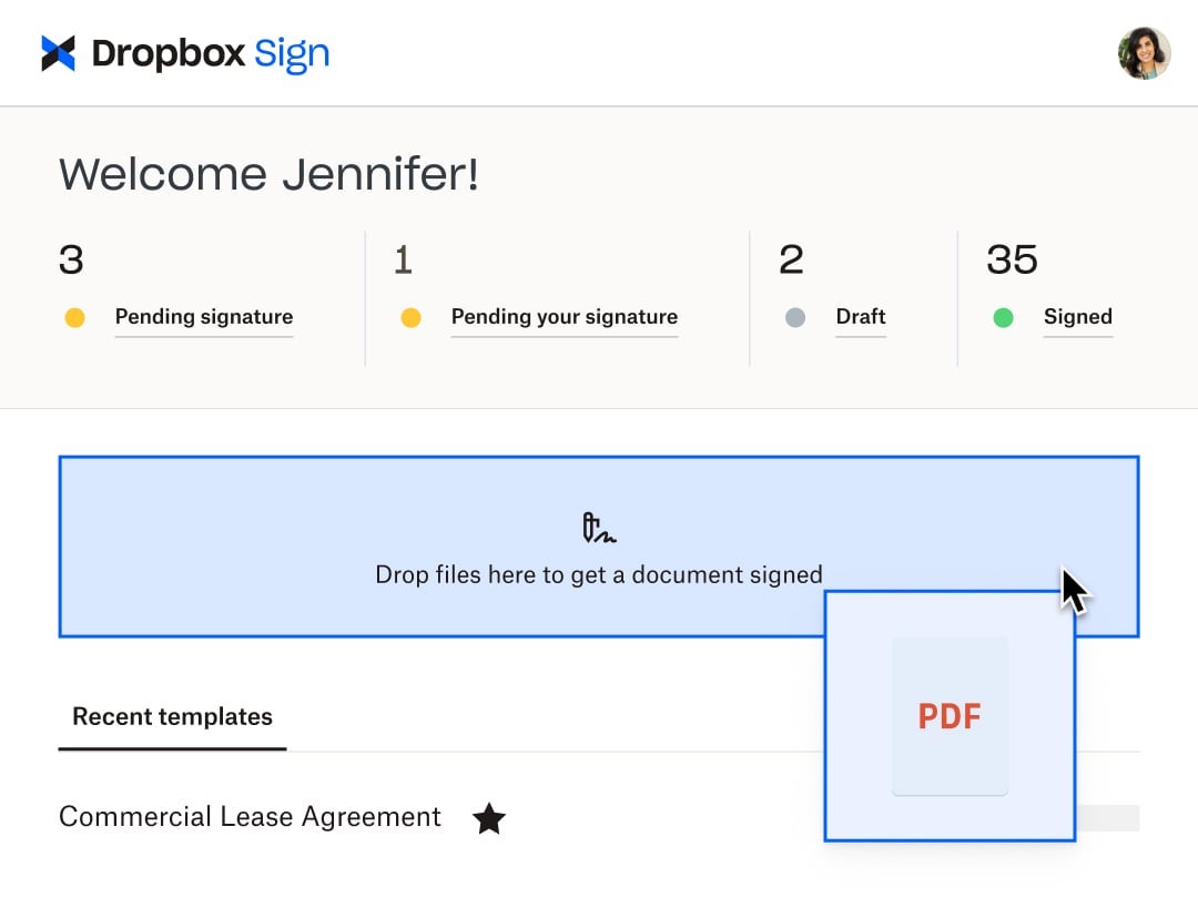 screenshot of Dropbox Sign